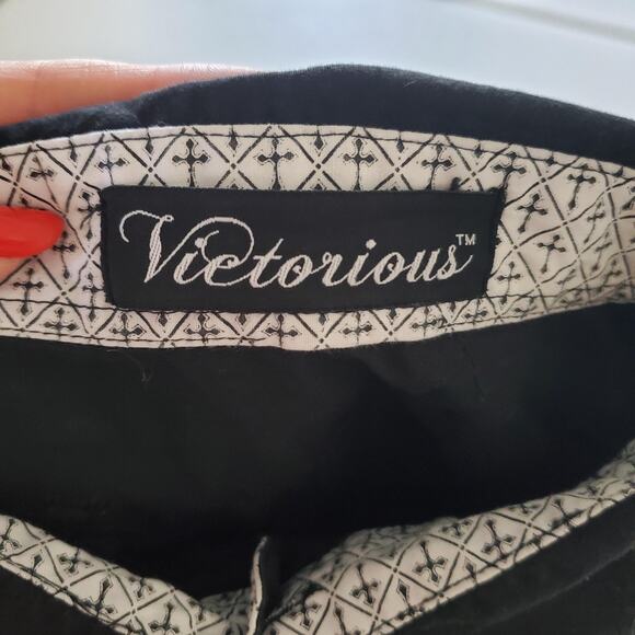 Victorious Shirt Mens Large Cross Embroidered Button Up Long Sleeve Western - Picture 3 of 8